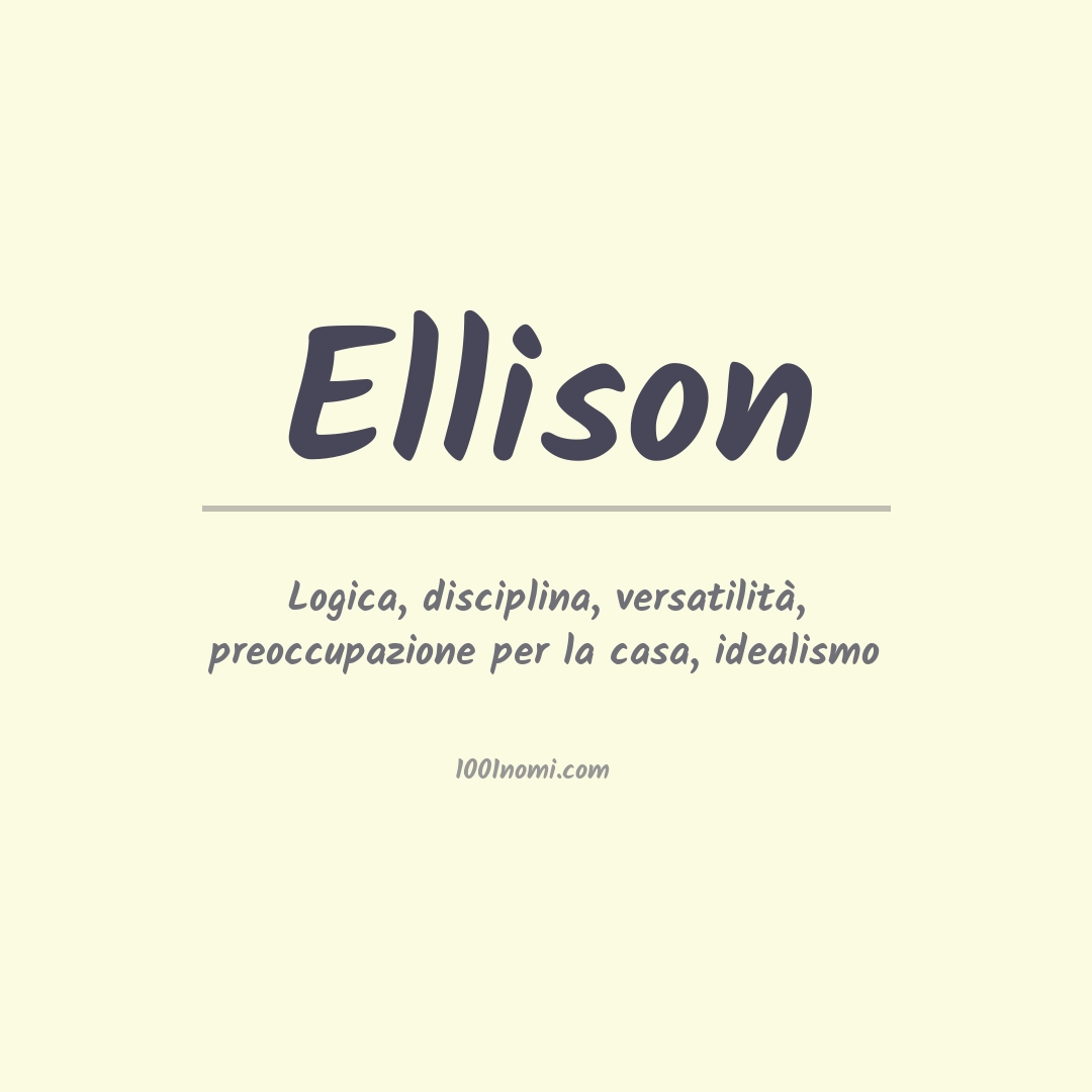 Significato del nome Ellison