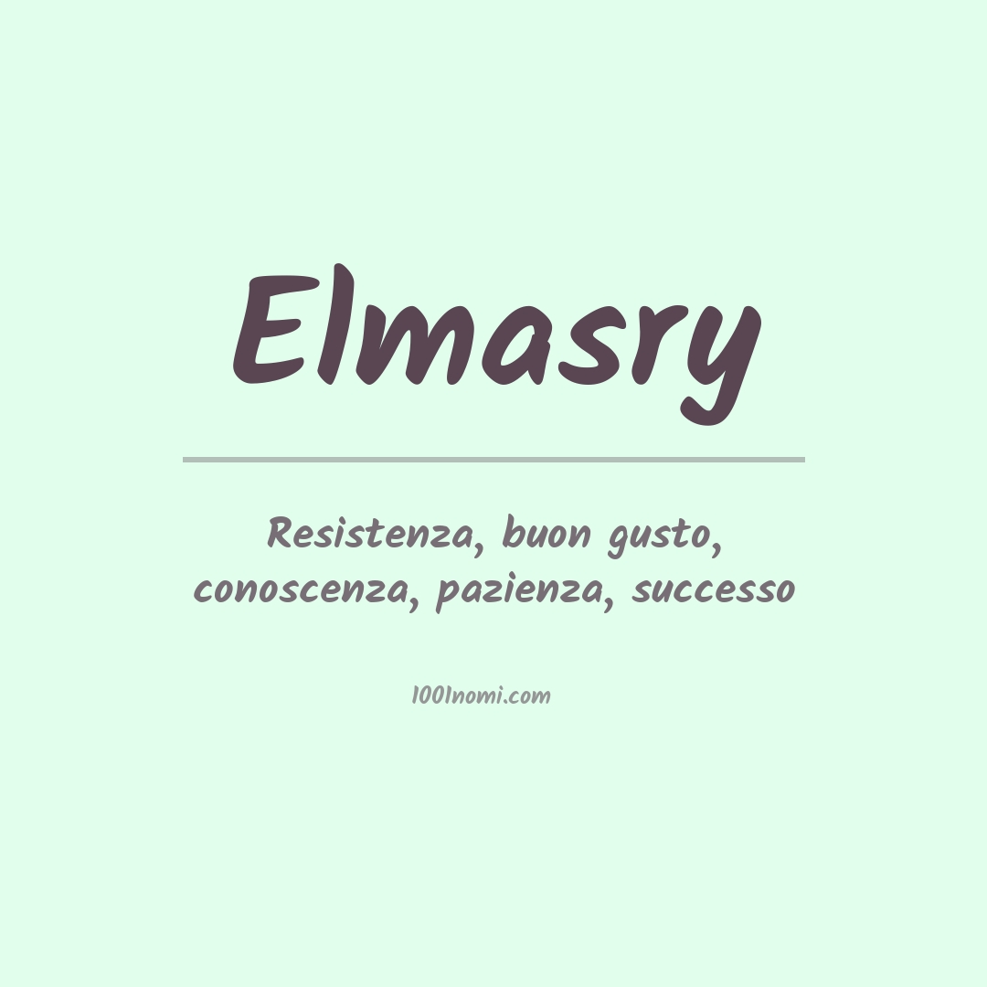 Significato del nome Elmasry