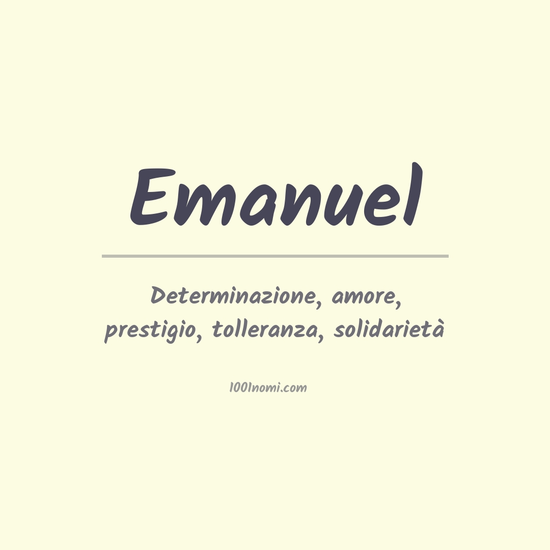 Significato del nome Emanuel