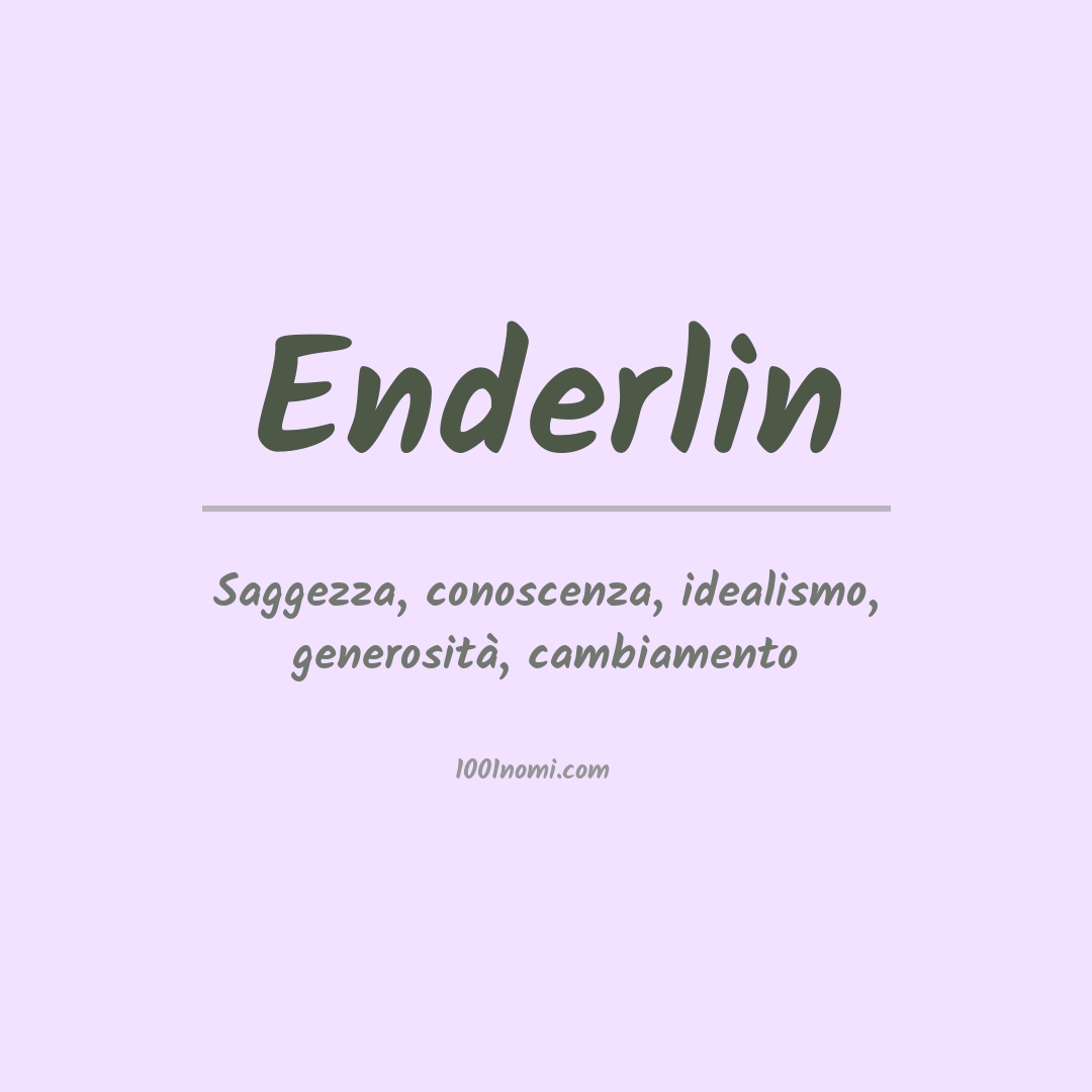 Significato del nome Enderlin