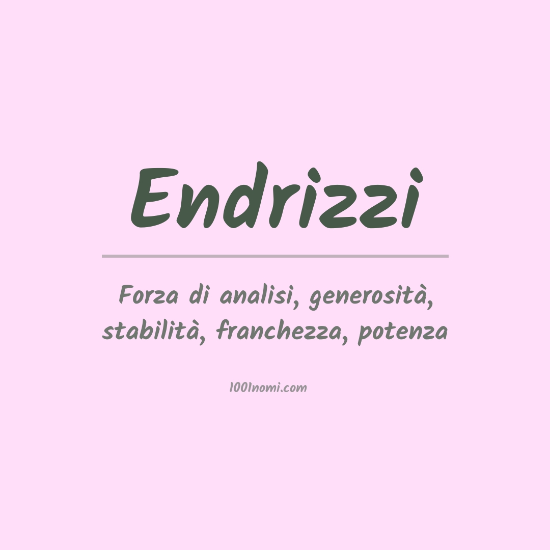 Significato del nome Endrizzi Significato del nome Endrizzi