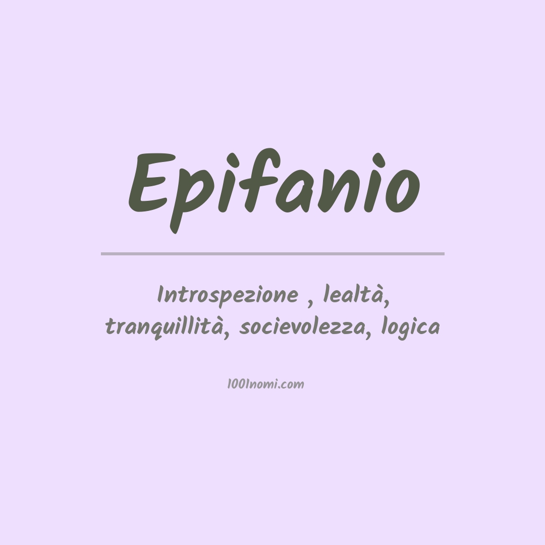 Significato del nome Epifanio