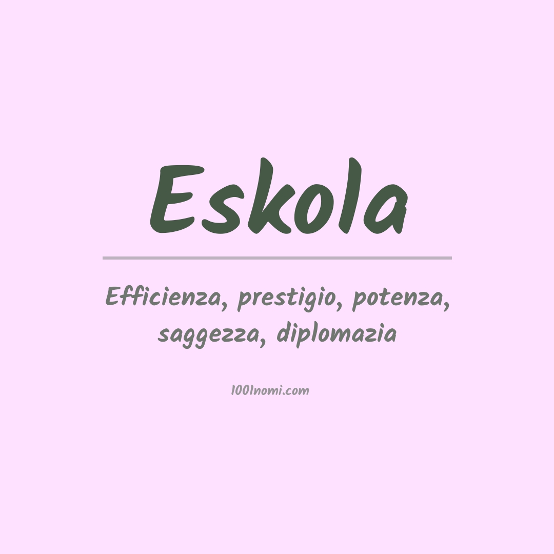 Significato del nome Eskola