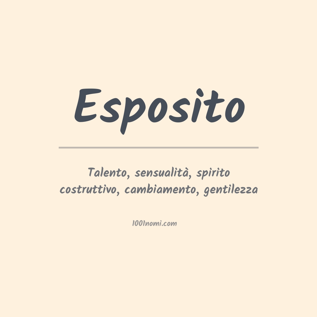 Significato del nome Esposito