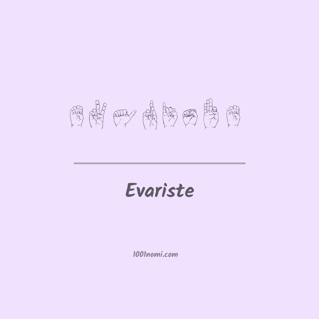 Evariste nella lingua dei segni Evariste nella lingua dei segni
