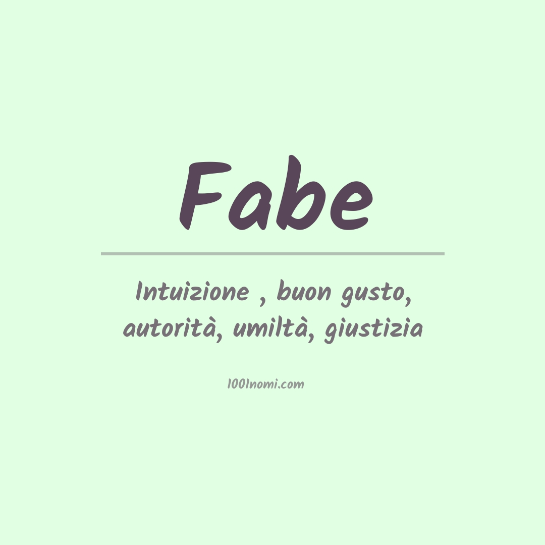 Significato del nome Fabe
