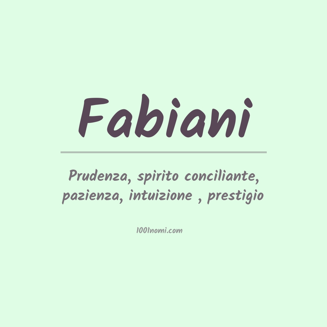 Significato del nome Fabiani