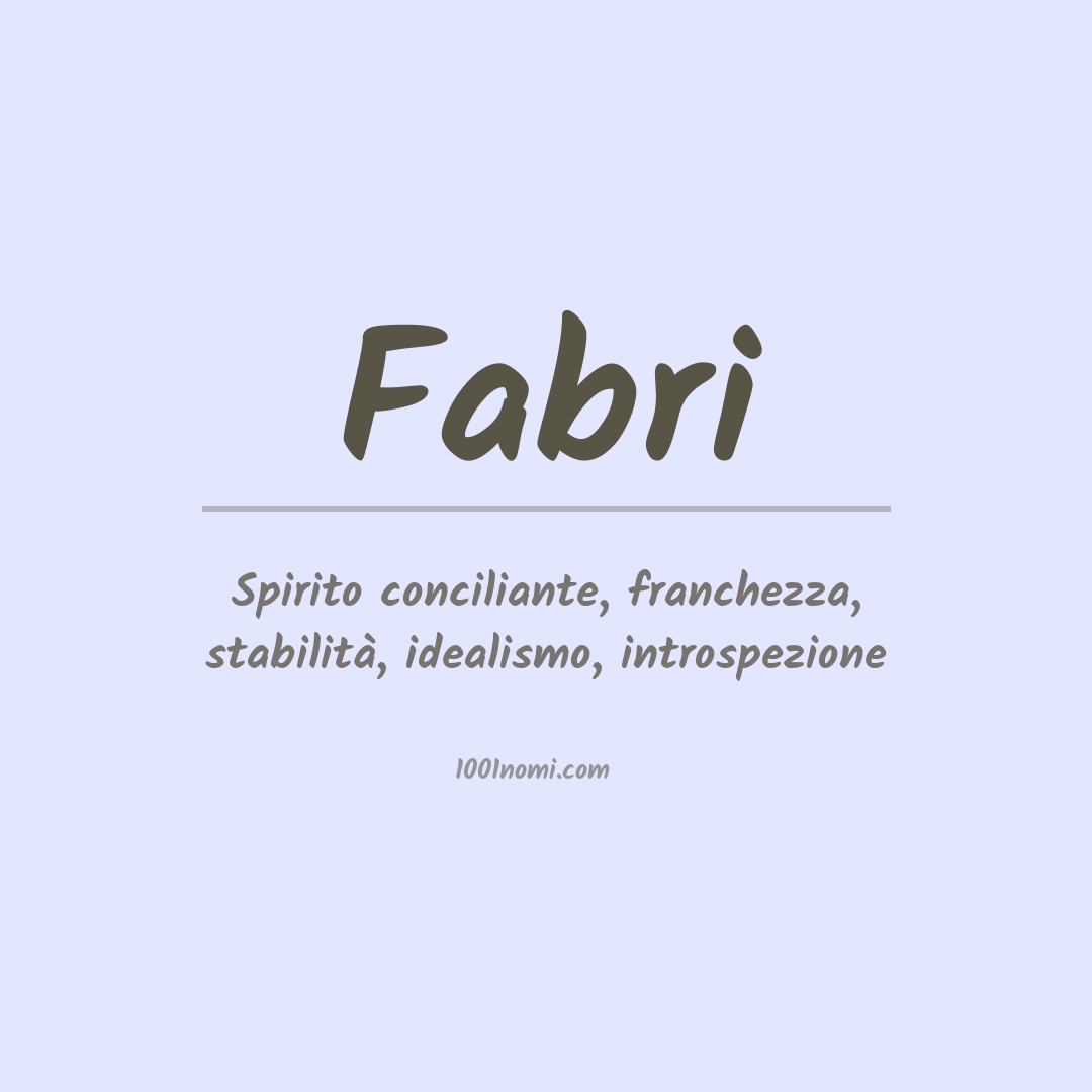 Significato del nome Fabri