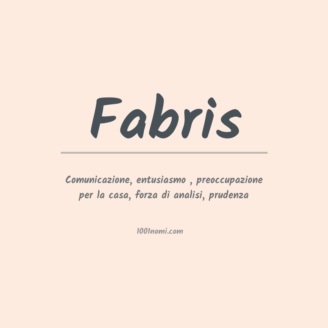 Significato del nome Fabris