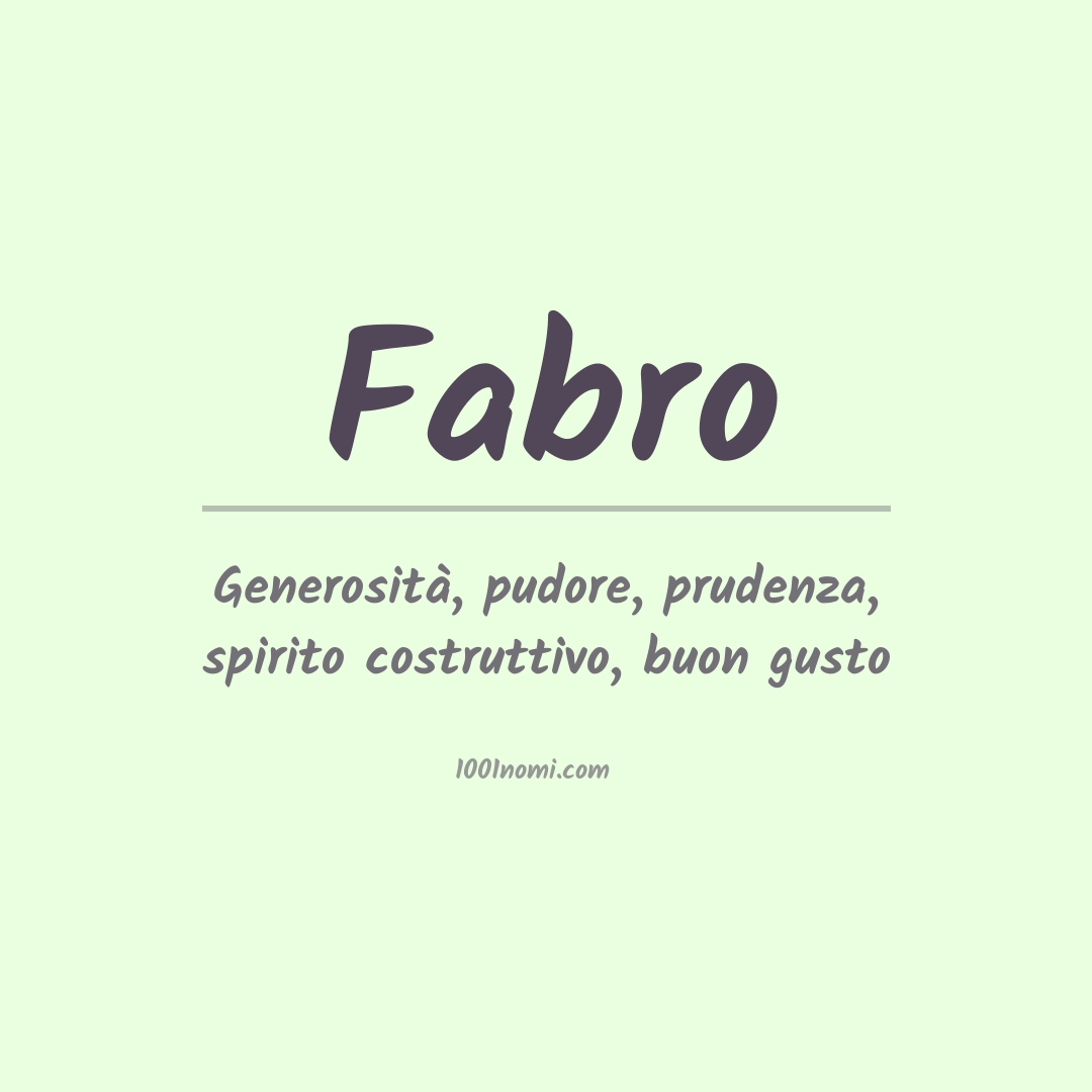 Significato del nome Fabro