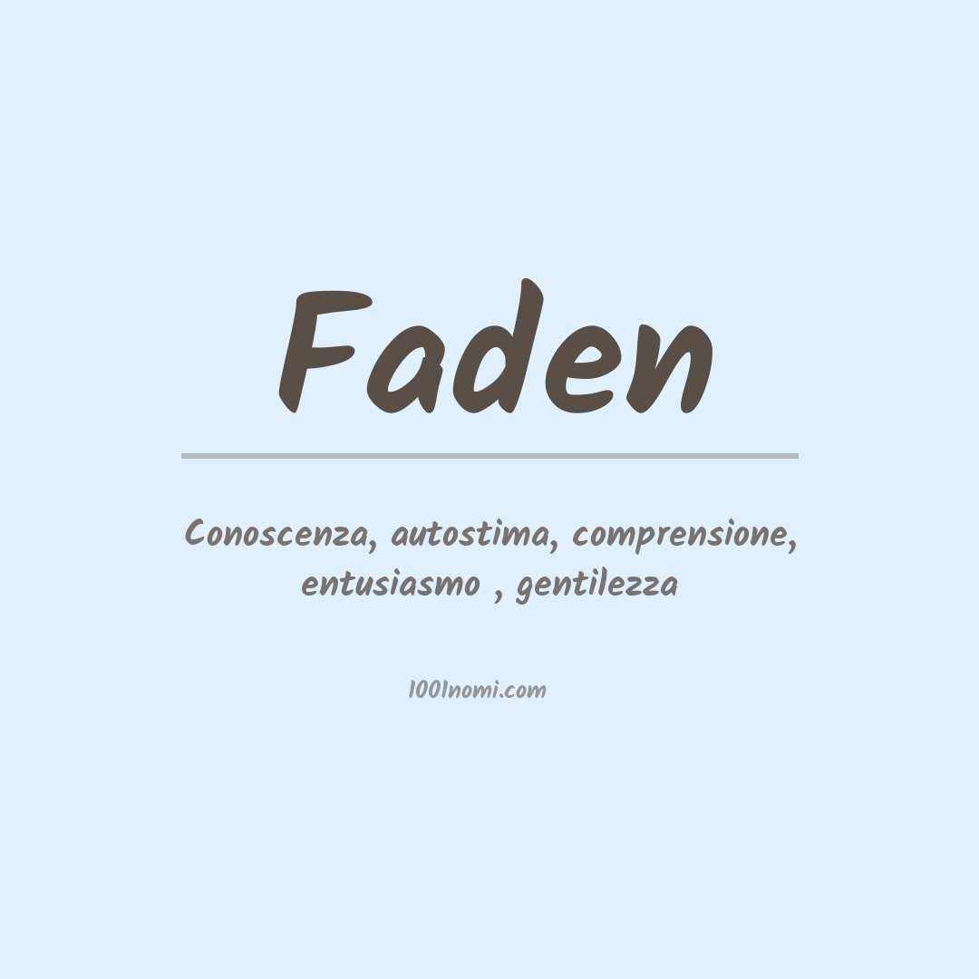 Significato del nome Faden