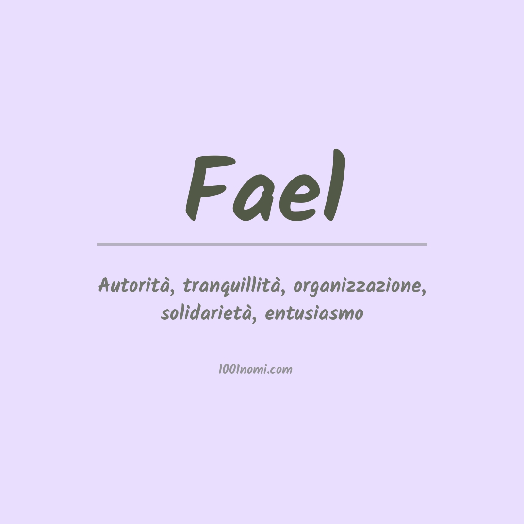 Significato del nome Fael