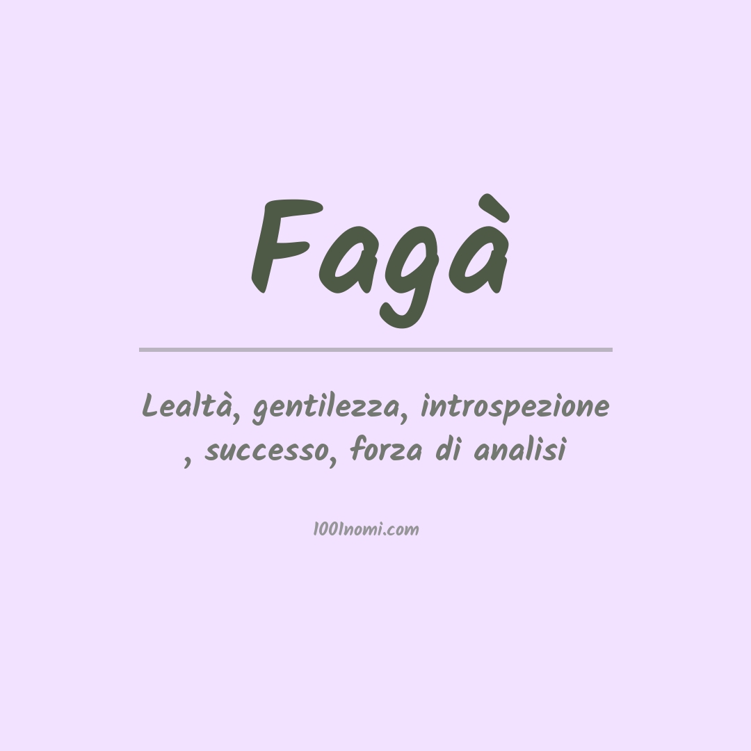 Significato del nome Fagà