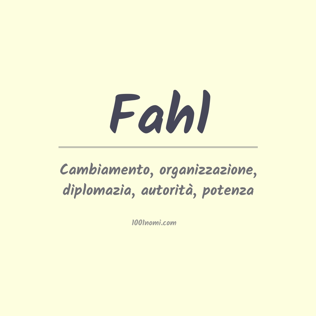 Significato del nome Fahl