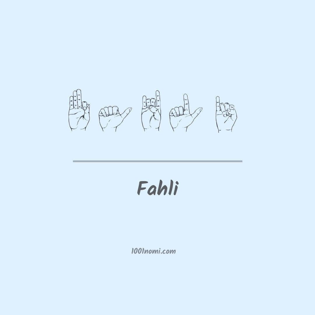 Fahli nella lingua dei segni