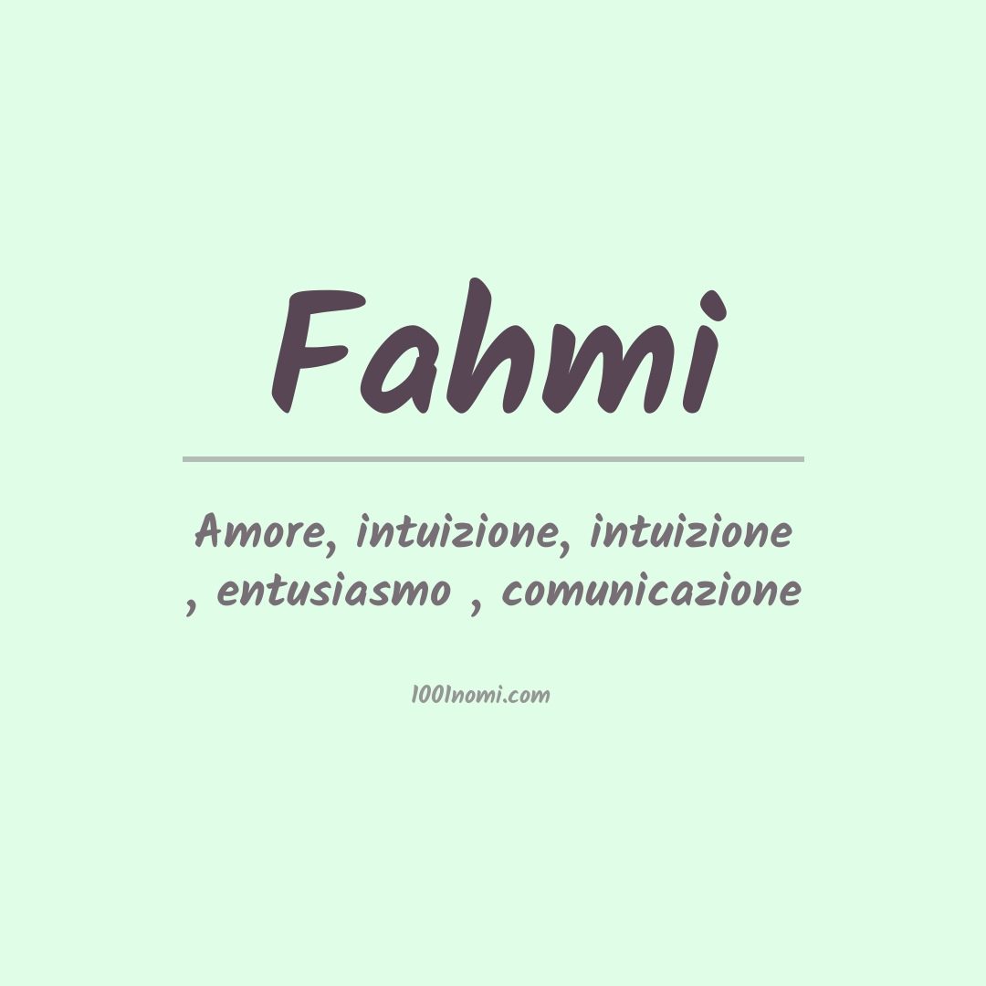 Significato del nome Fahmi