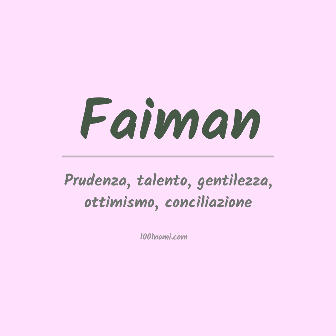 Significato del nome Faiman