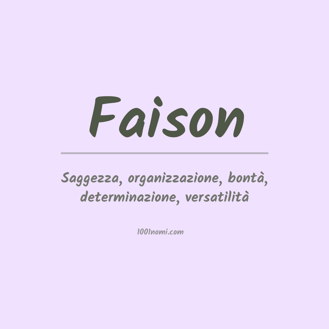 Significato del nome Faison