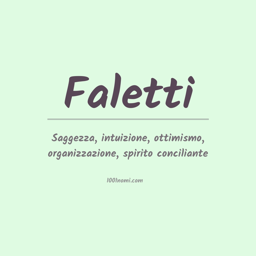 Significato del nome Faletti