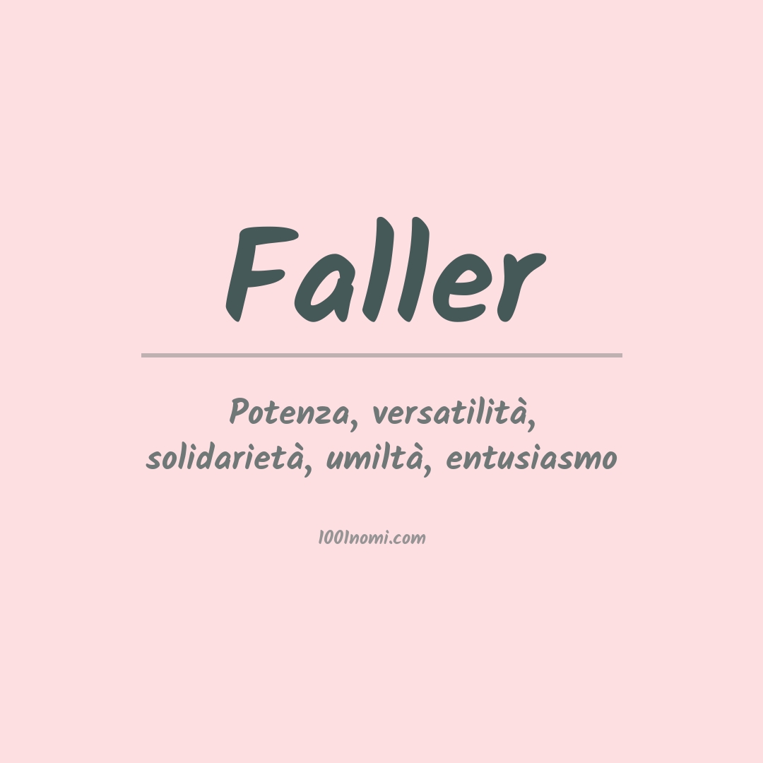 Significato del nome Faller