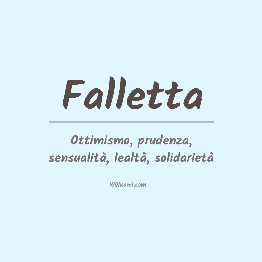 Significato del nome Falletta