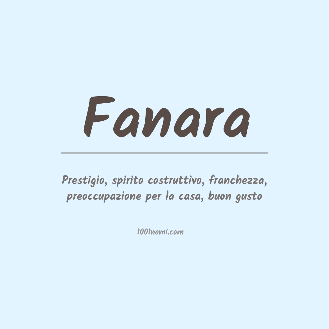 Significato del nome Fanara