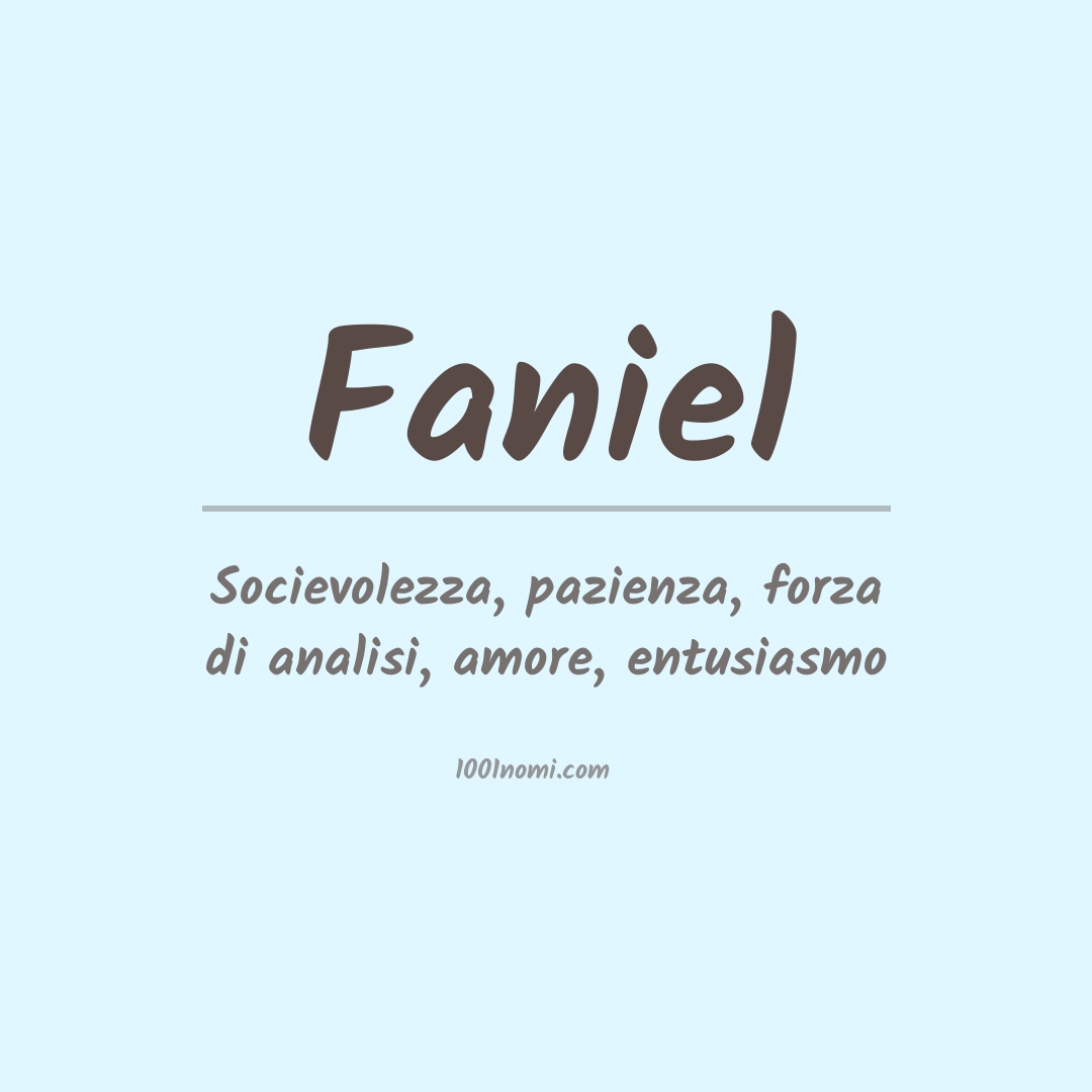 Significato del nome Faniel