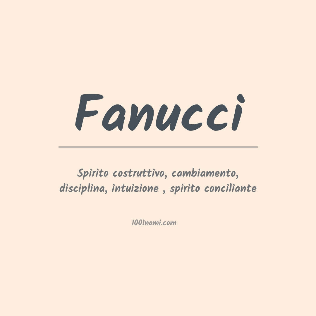 Significato del nome Fanucci