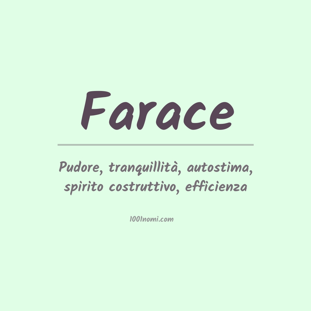 Significato del nome Farace