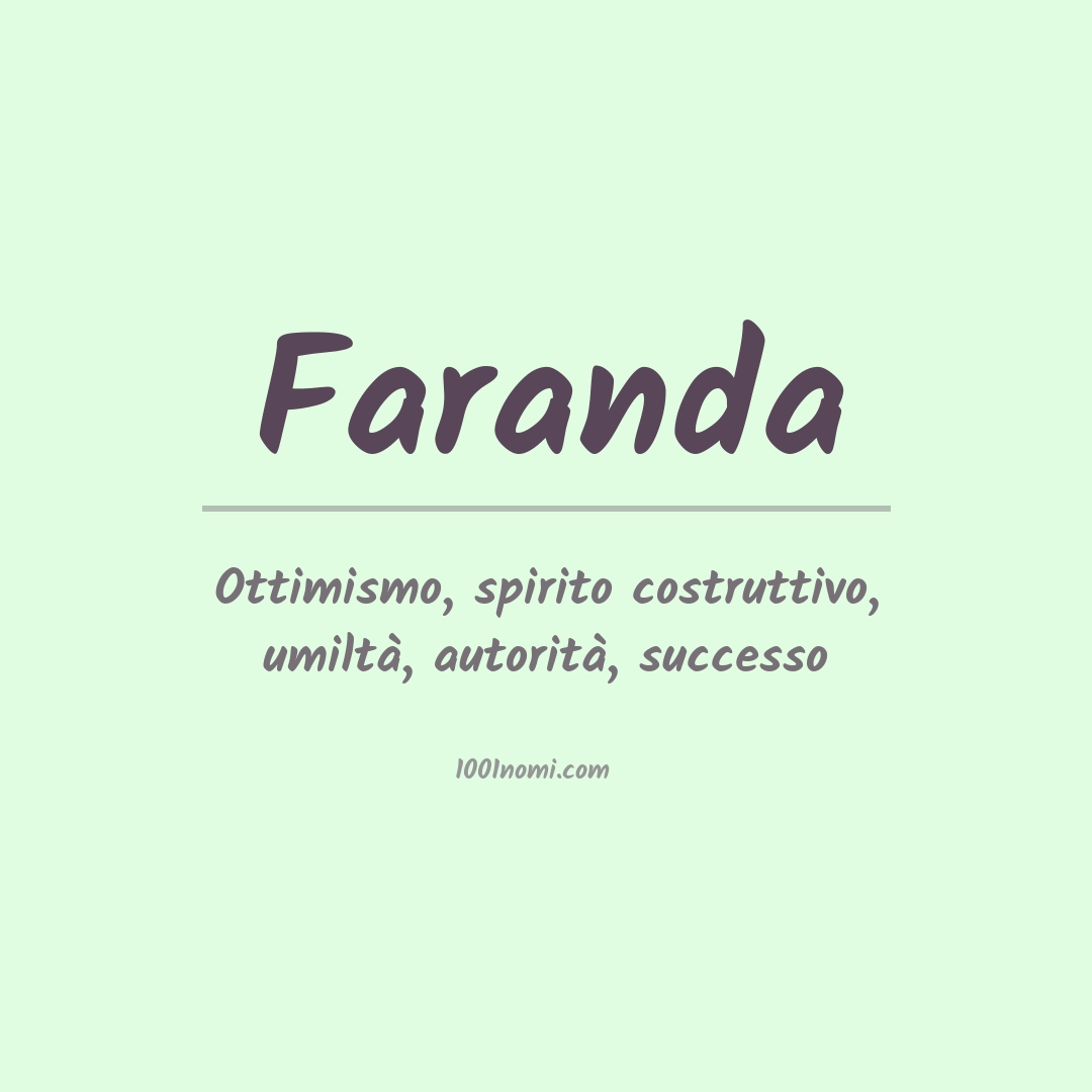 Significato del nome Faranda