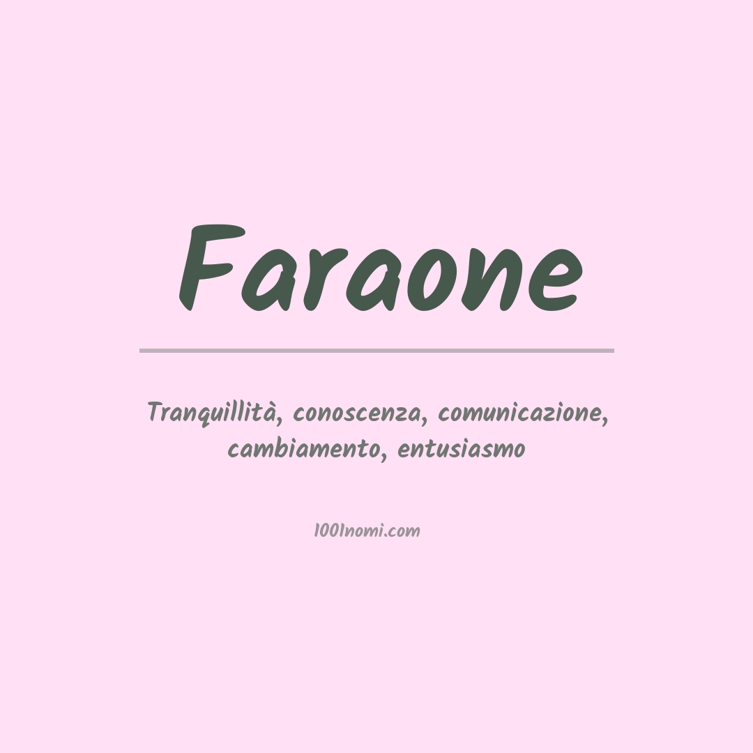 Significato del nome Faraone