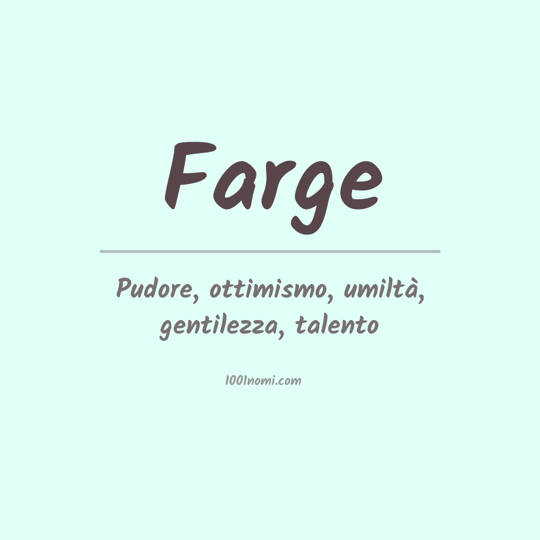 Significato del nome Farge