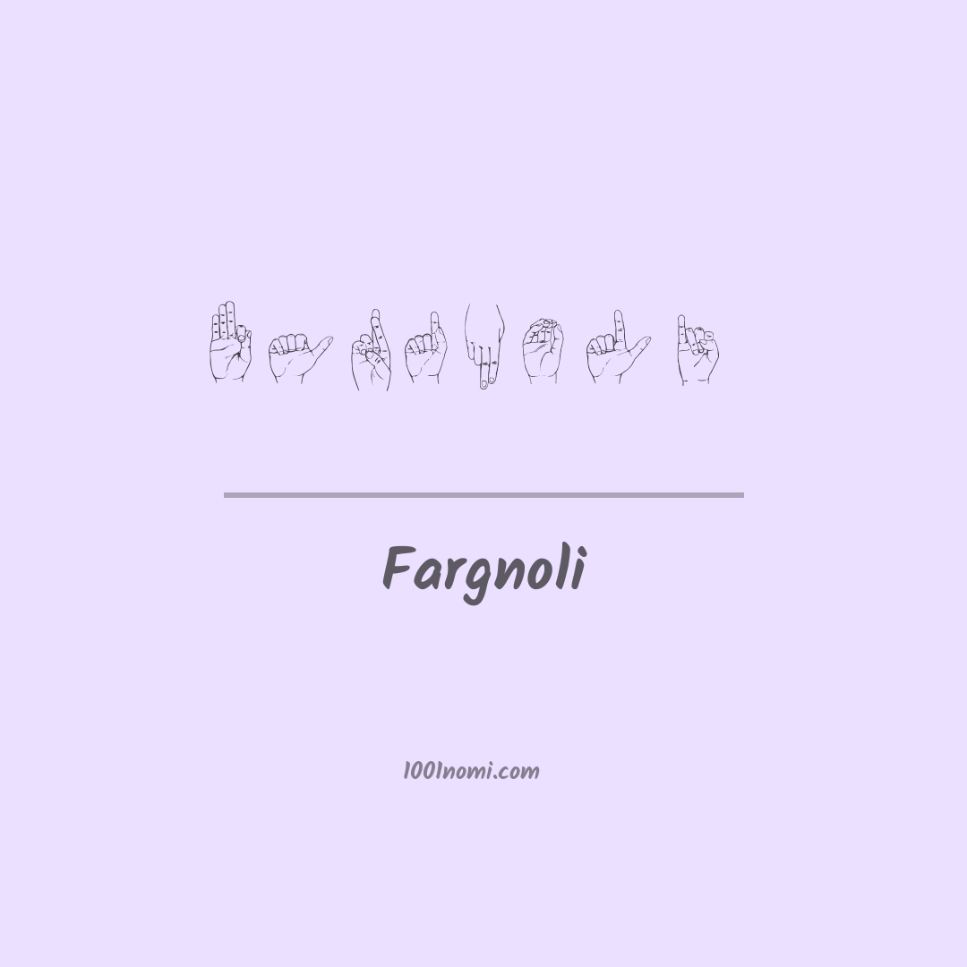 Fargnoli nella lingua dei segni Fargnoli nella lingua dei segni