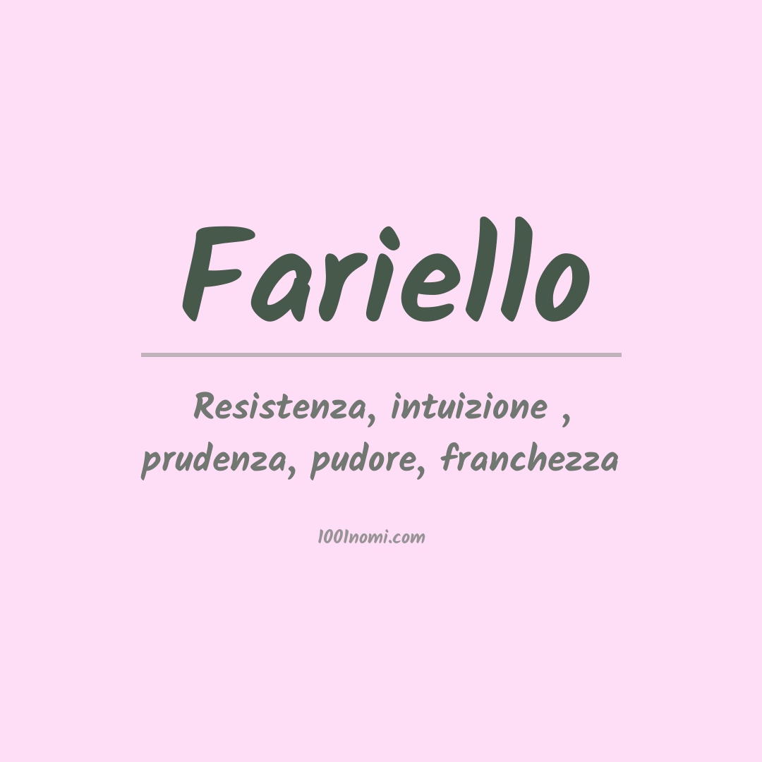 Significato del nome Fariello