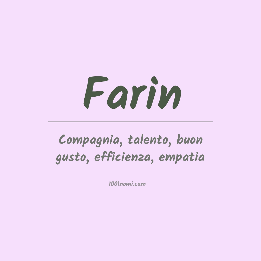 Significato del nome Farin