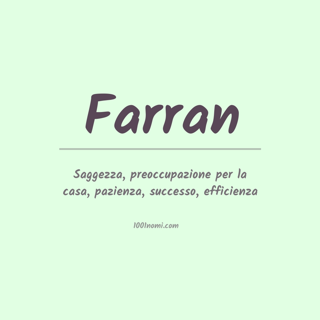 Significato del nome Farran