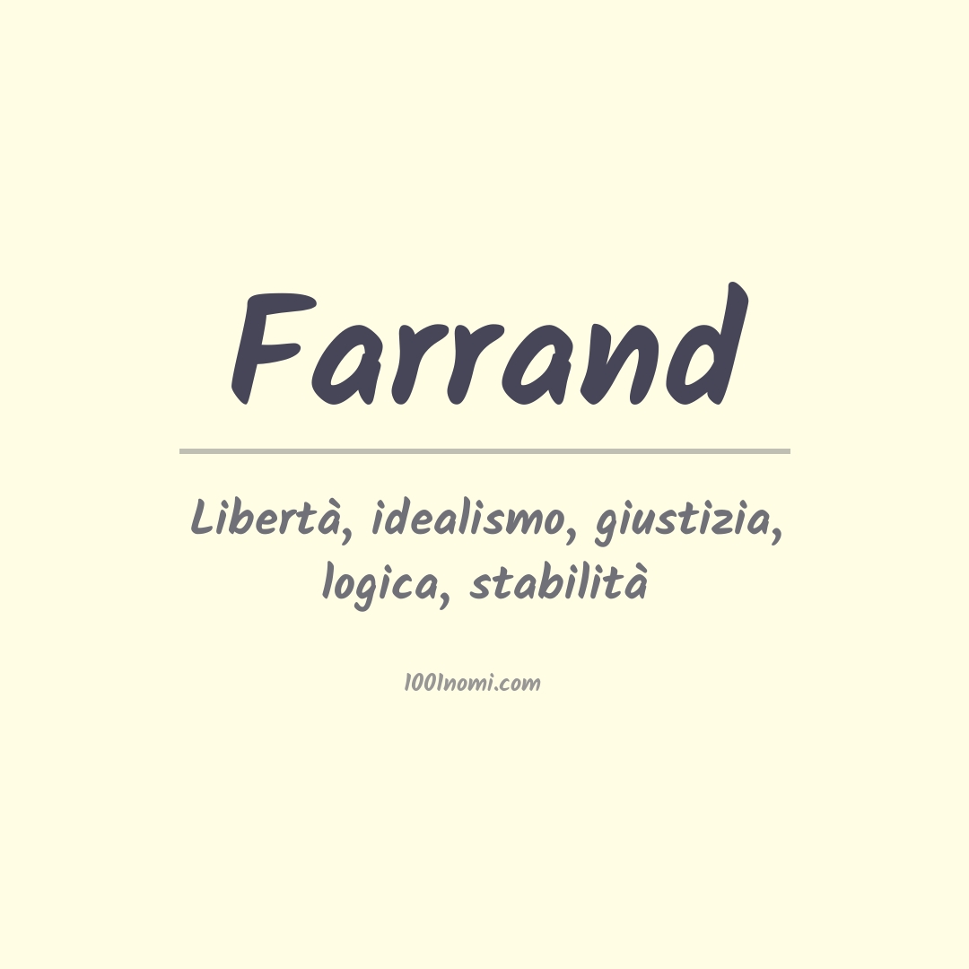 Significato del nome Farrand