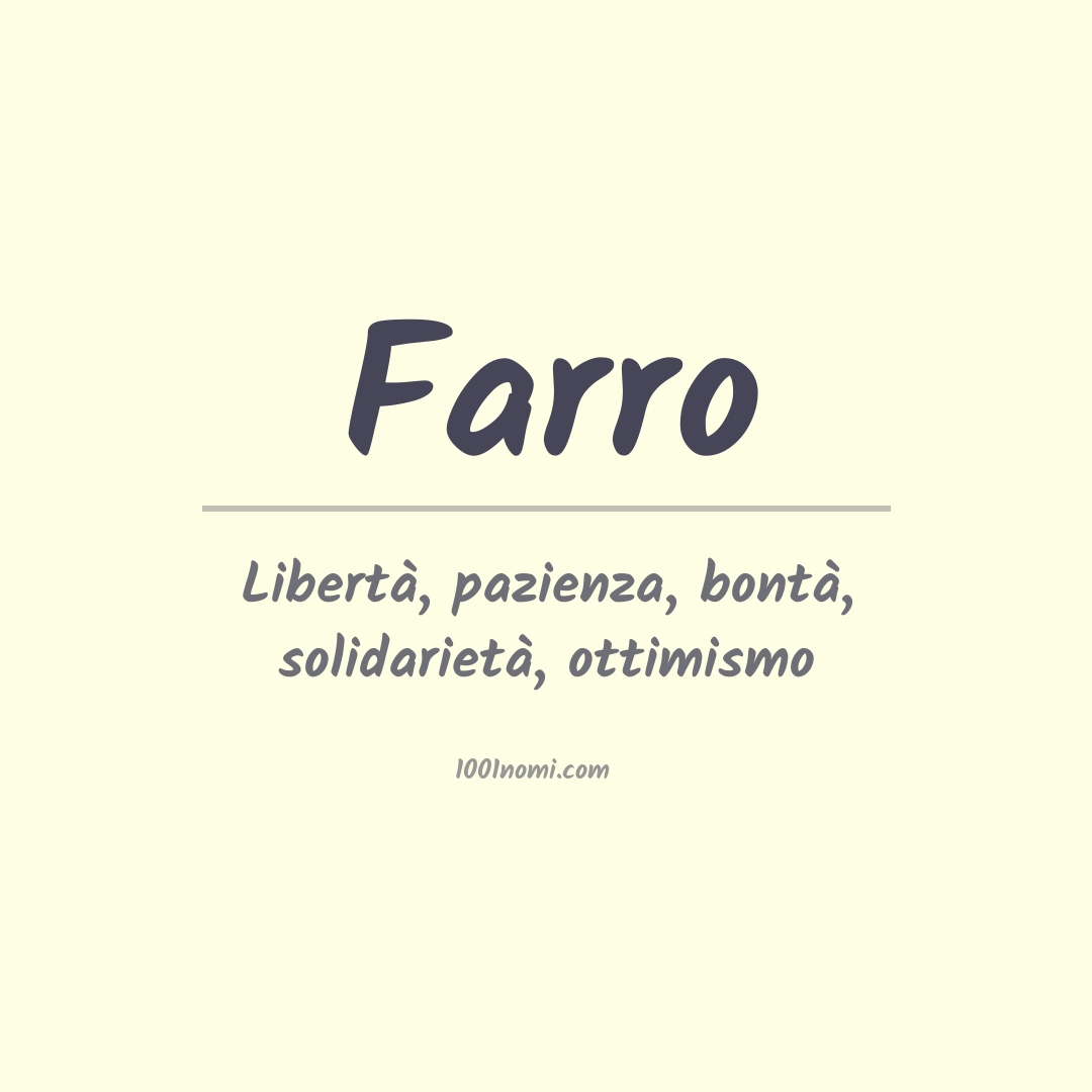 Significato del nome Farro