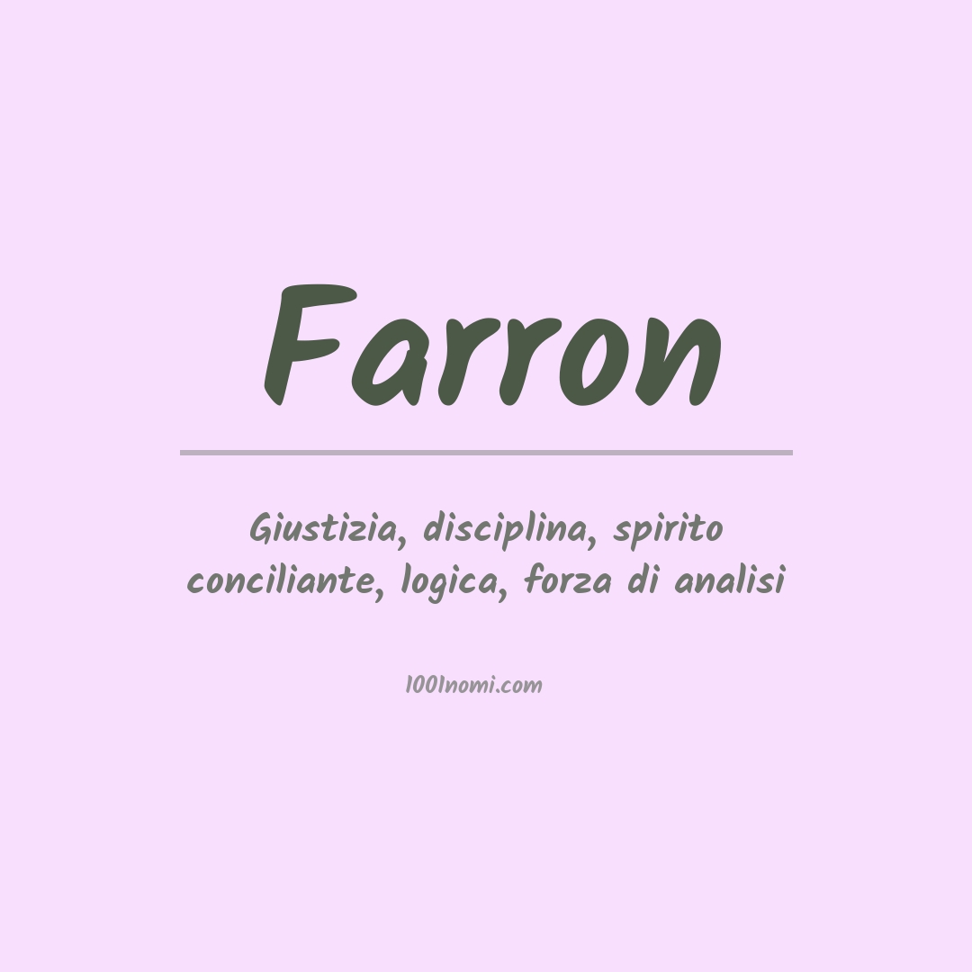 Significato del nome Farron