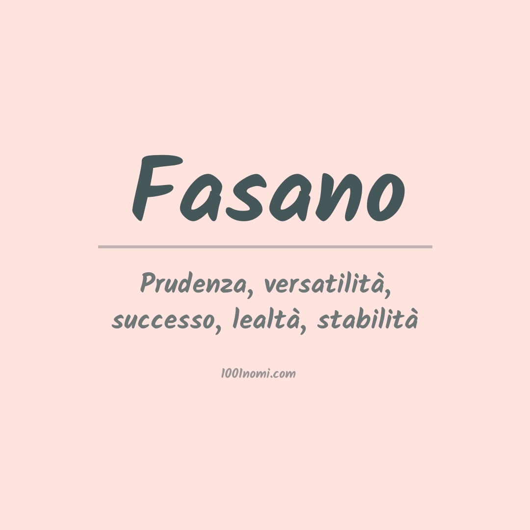 Significato del nome Fasano