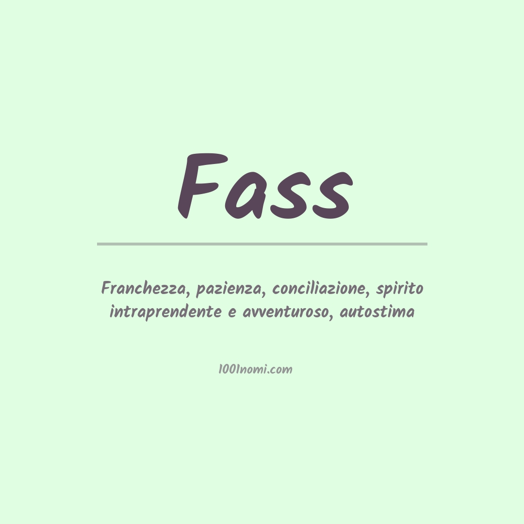 Significato del nome Fass