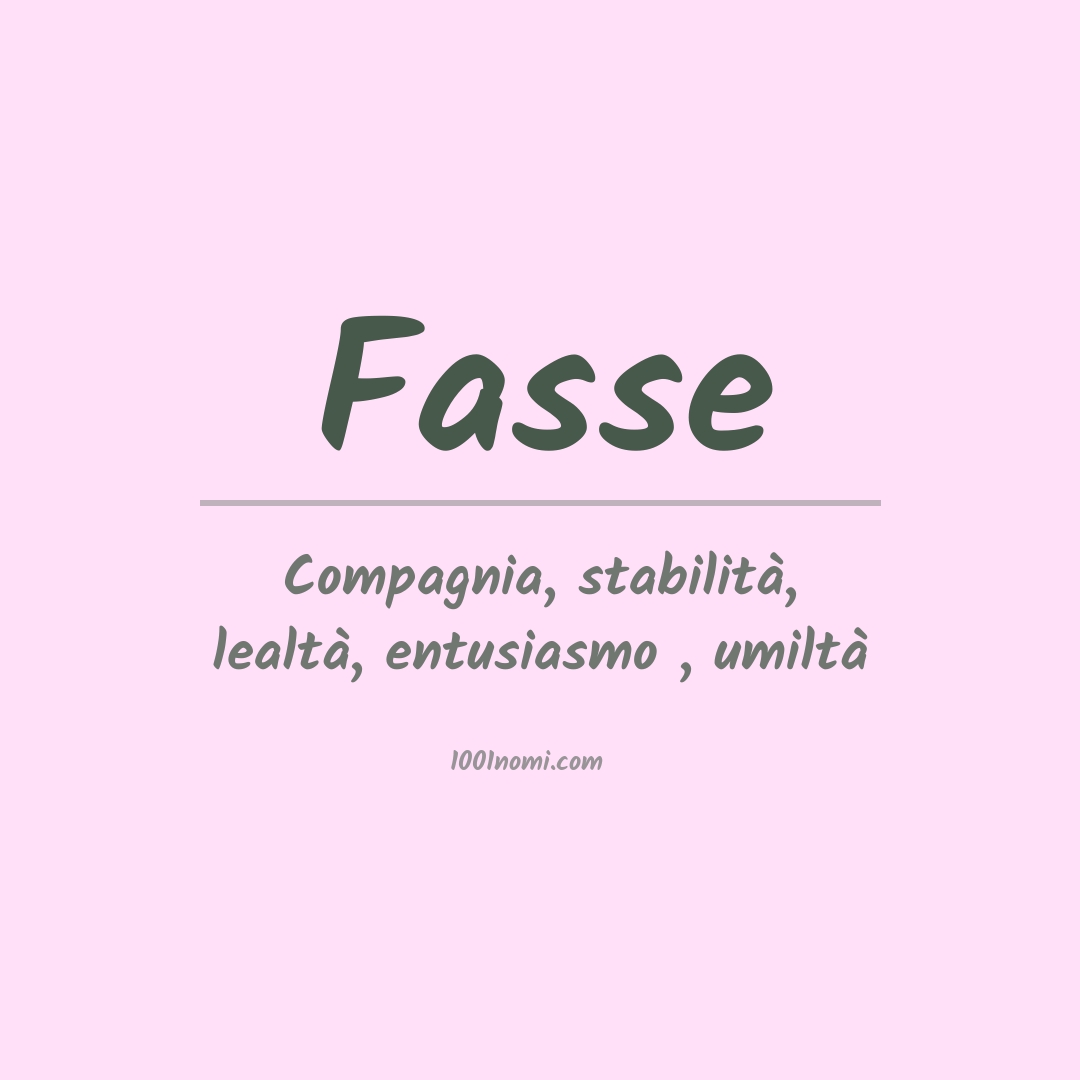 Significato del nome Fasse