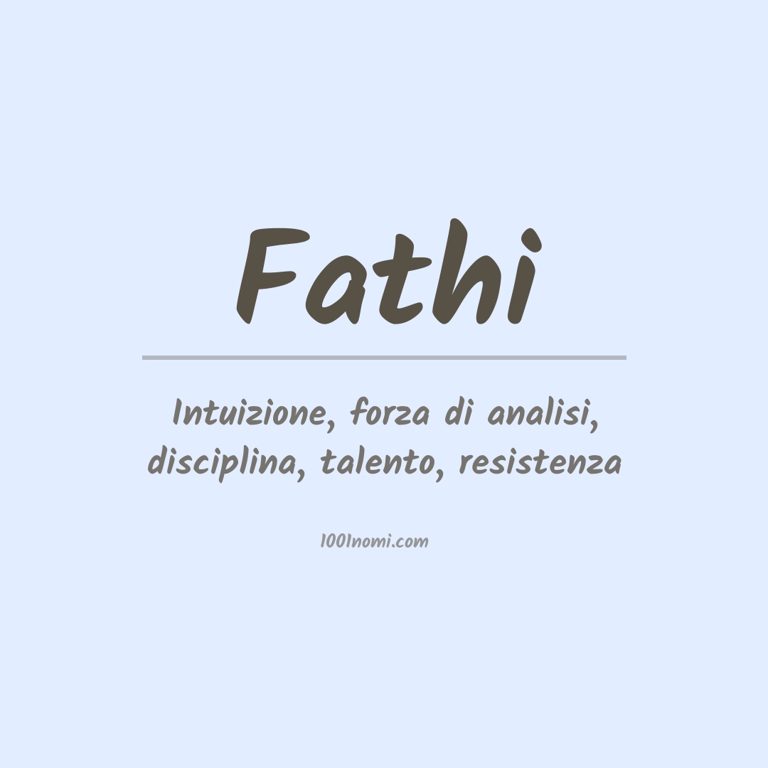 Significato del nome Fathi