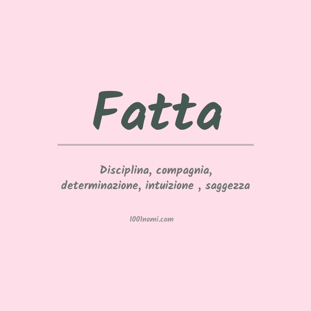 Significato del nome Fatta