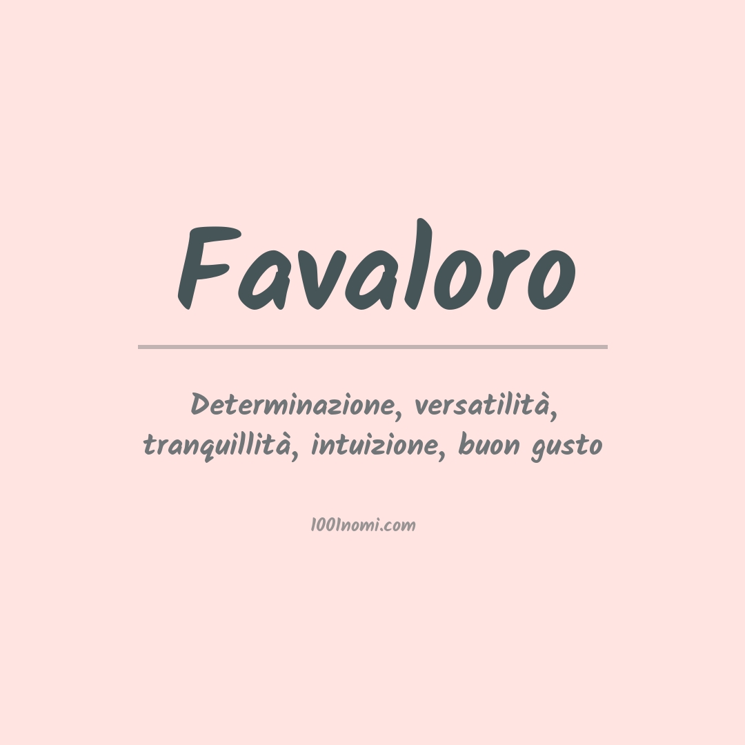 Significato del nome Favaloro