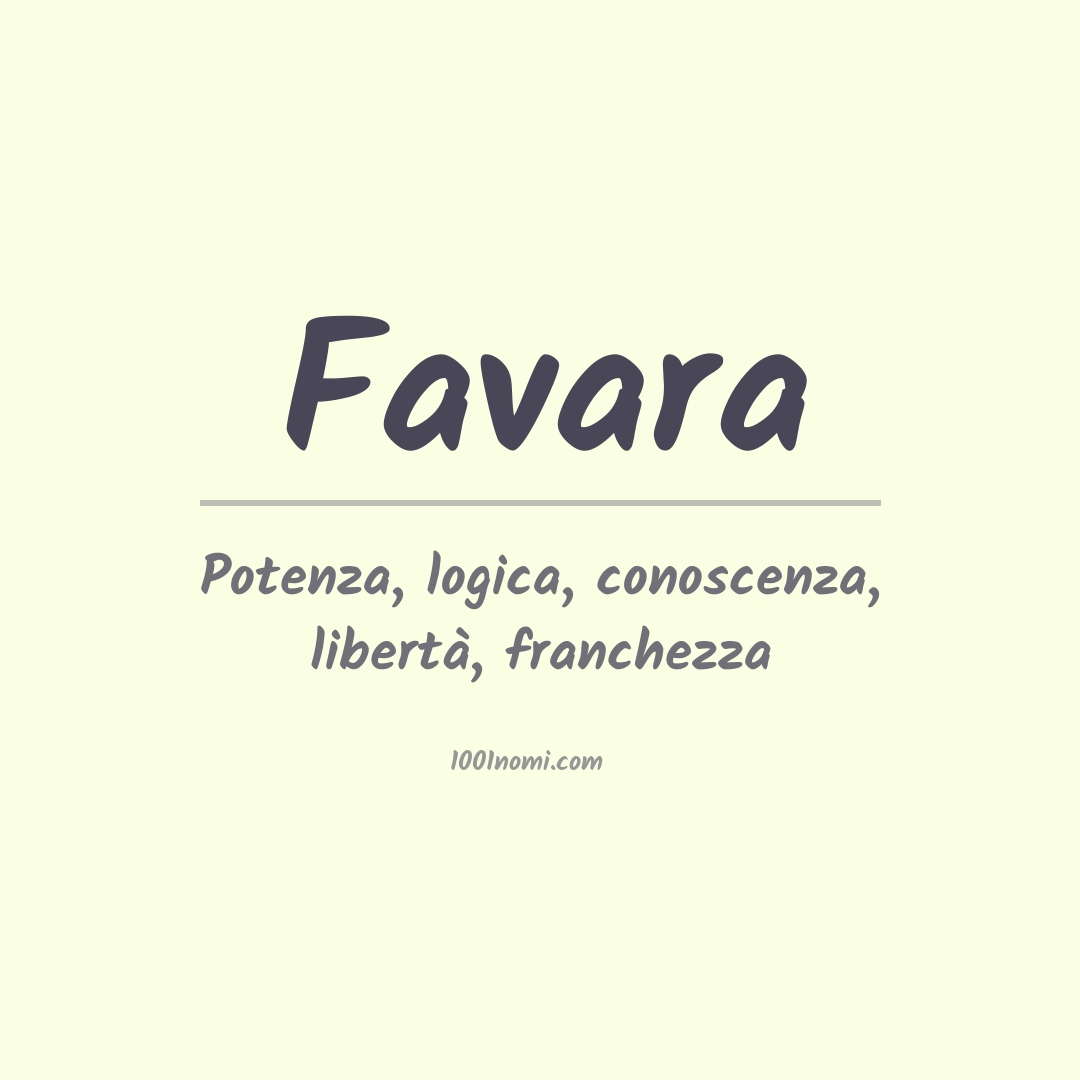 Significato del nome Favara