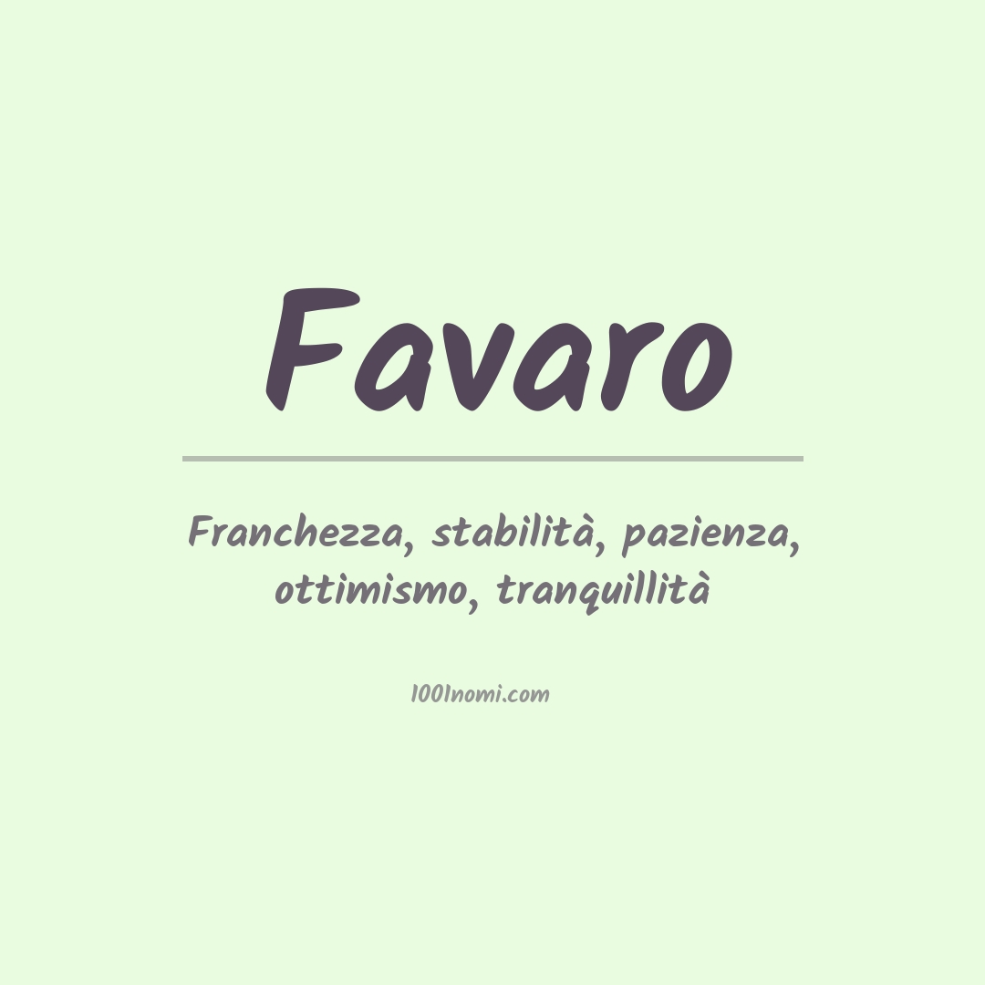 Significato del nome Favaro