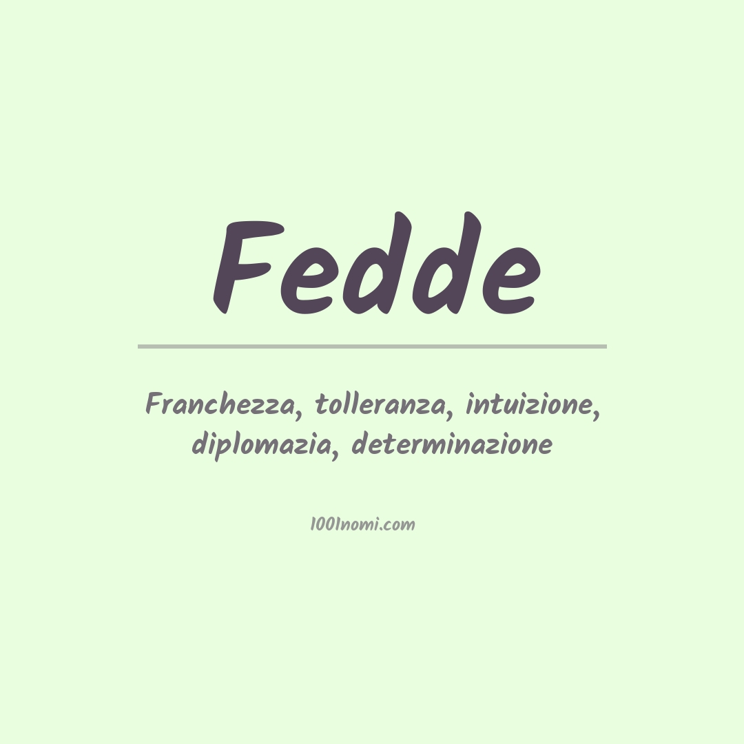 Significato del nome Fedde