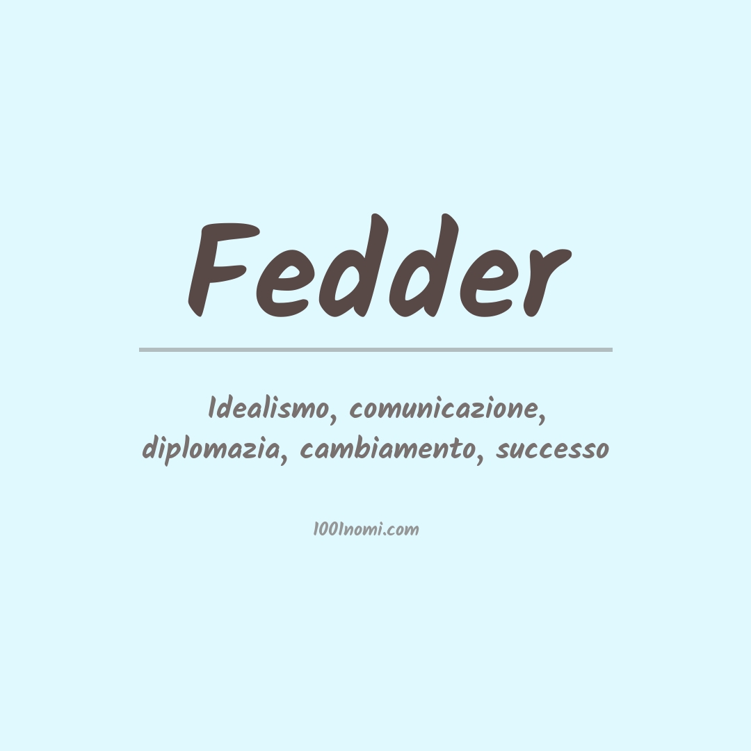 Significato del nome Fedder