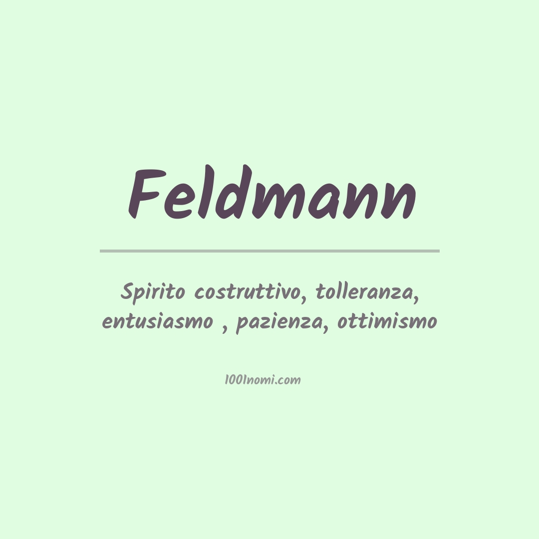 Significato del nome Feldmann